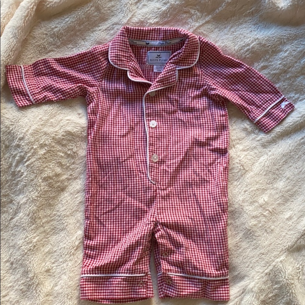 Petite Plume red checked flannel pajamas